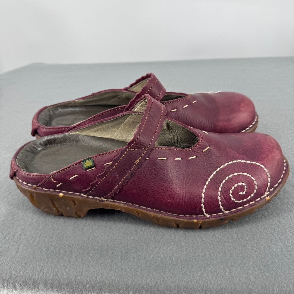 El Naturalista Yggdrasil N096 Womens 40 Tibet Purple Leather Clogs Spain